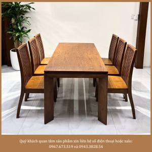 Bộ bàn ăn gỗ Sồi chân vát 6 ghế, thiết kế hiện đại, chất liệu gỗ Sồi Nga, kết hợp mặt kính sang trọng, phù hợp với không gian phòng ăn rộng rãi.