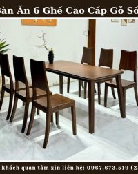Bàn ăn 6 ghế gỗ sồi với thiết kế chân cò, mặt bàn gỗ kết hợp kính, phù hợp cho không gian phòng bếp hiện đại và sang trọng.