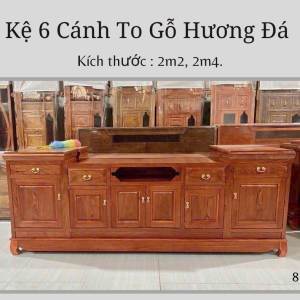Kệ gỗ hương đá 6 ngăn kéo, thiết kế tinh tế, phù hợp với phòng khách hiện đại